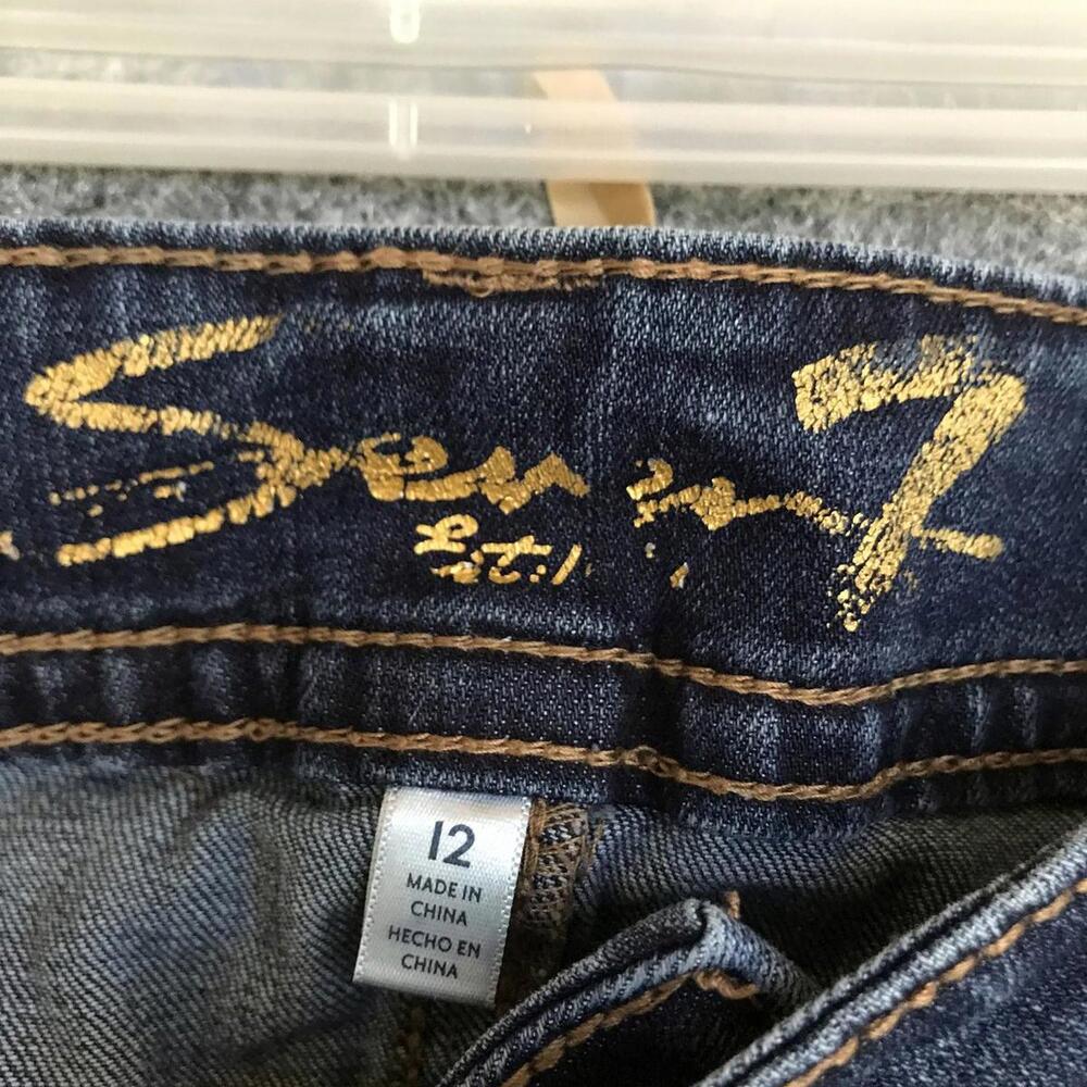 Seven 7 Tummyless High Rise Skinny Women's Size 12 Blue 5-Pocket Denim Jeans - Picture 3 of 8